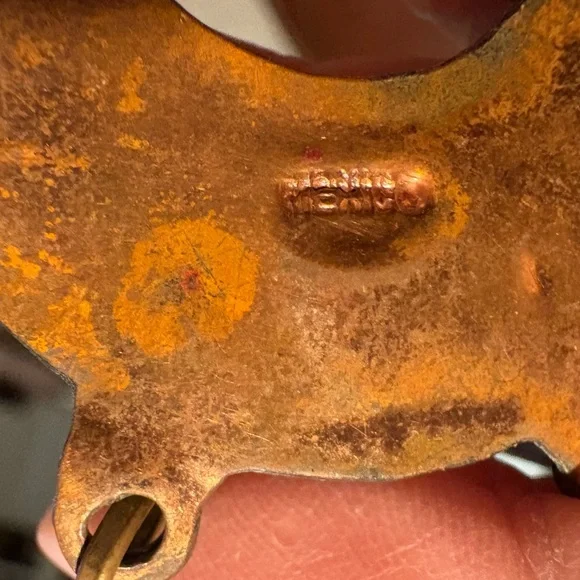 Vintage Mexico, early 1950’s, Red & Gold Dangle Earrings - Picture 8 of 13